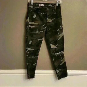 Distressed Rewash Brand Camo Pants